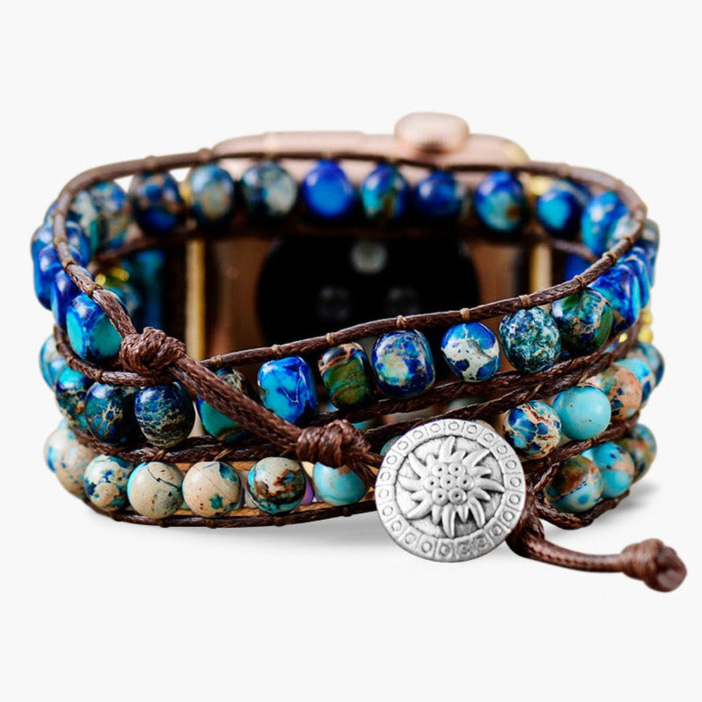 Graceful Blue Jasper Apple Watch Strap