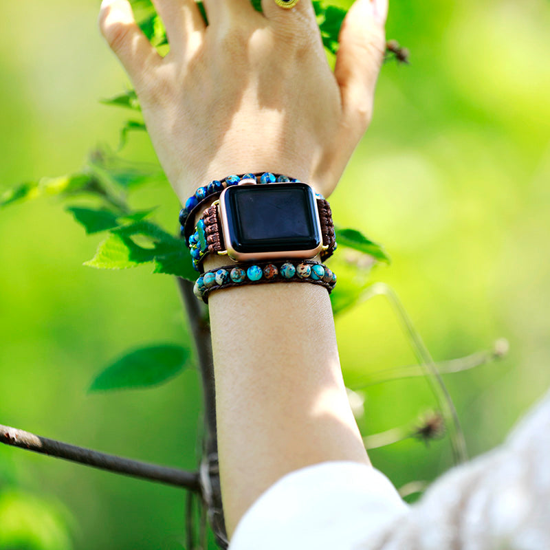 Graceful Blue Jasper Apple Watch Strap